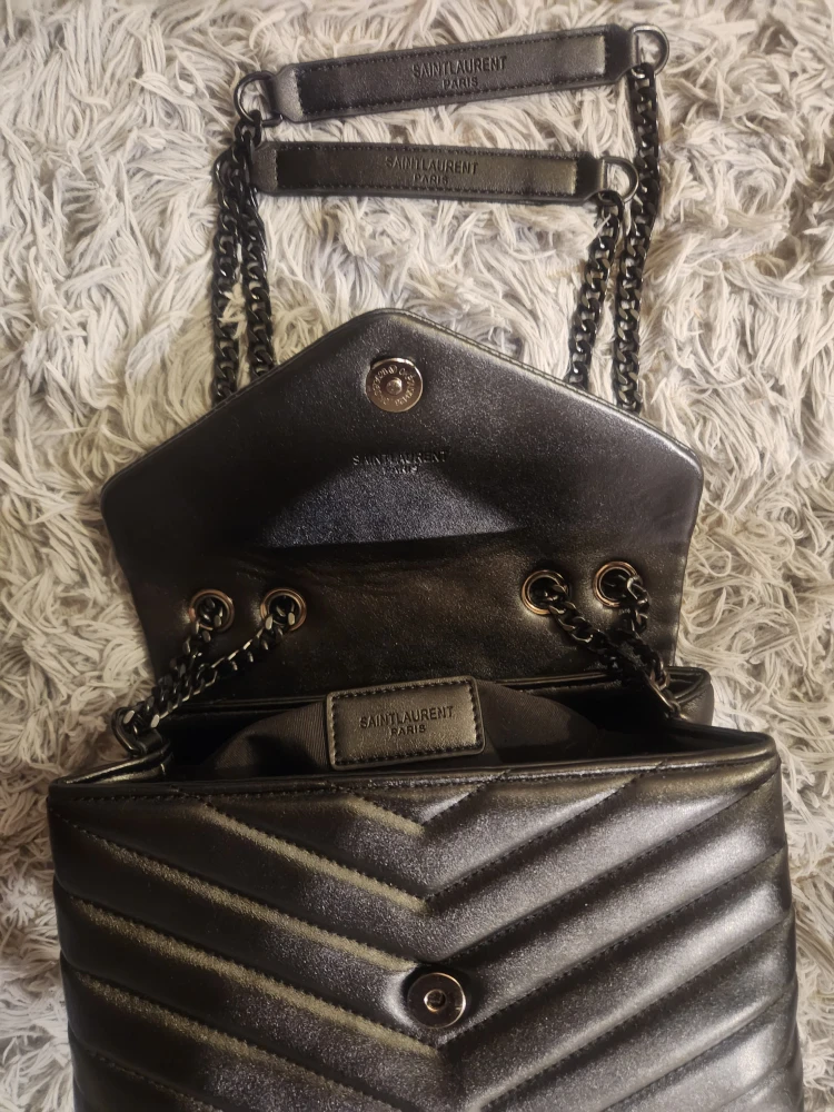 Saint Laurent Black Leather Monogram Chain Shoulder Bag - photo 2