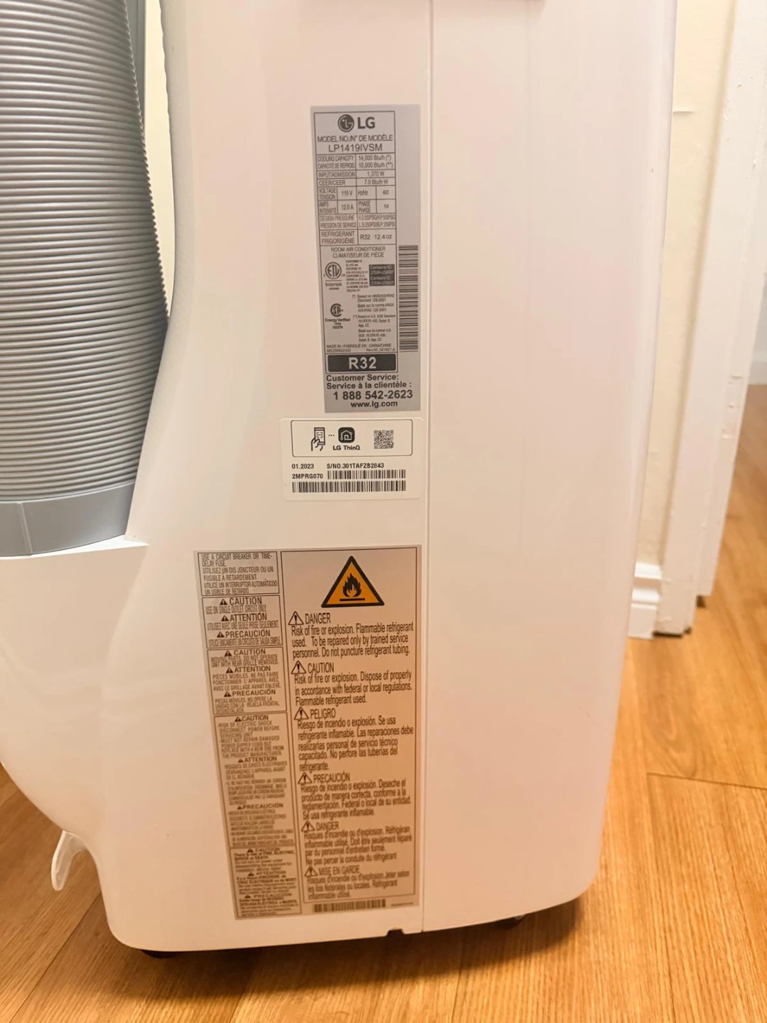 LG ThinQ Portable Air Conditioner LP1419IVSM