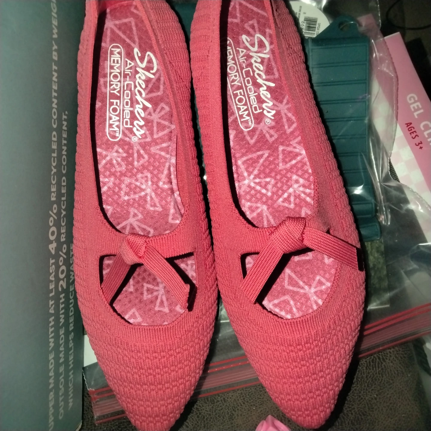 Skechers Women's Pink Memory Foam Ballet Flats