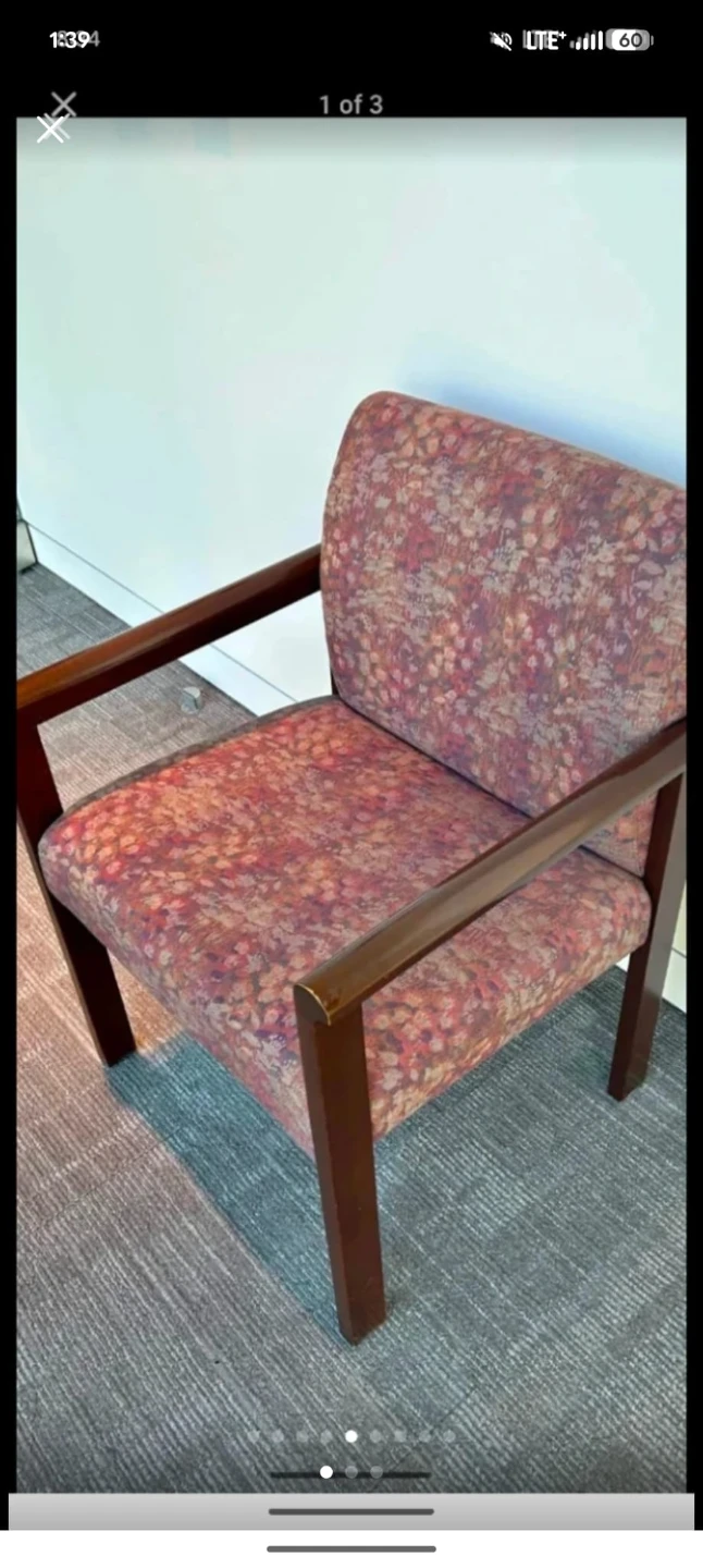 Floral Accent Armchair and vest. Each $10