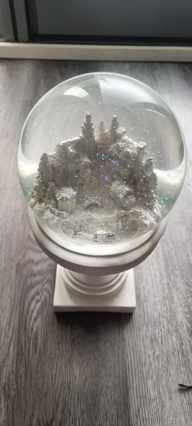 White Decorative Snow Globe with Village Scene - photo 2