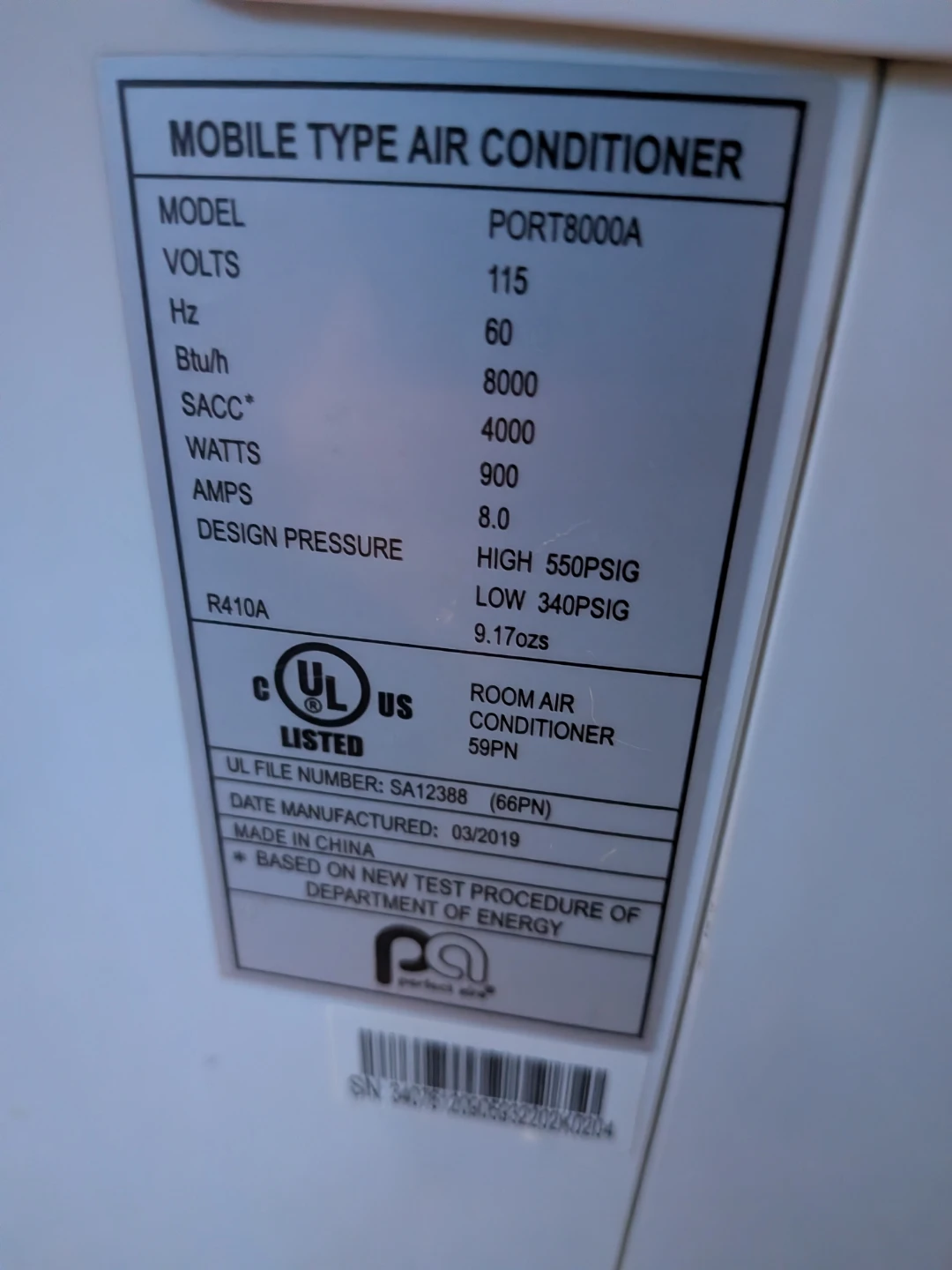 Perfect Aire - Air Conditioner - photo 3