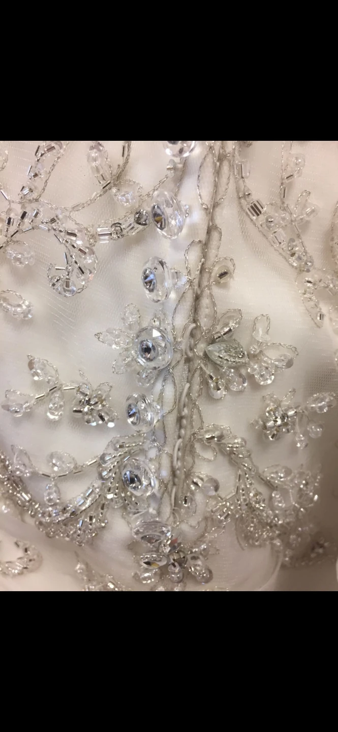 White Wedding Dress with Beading - photo 5