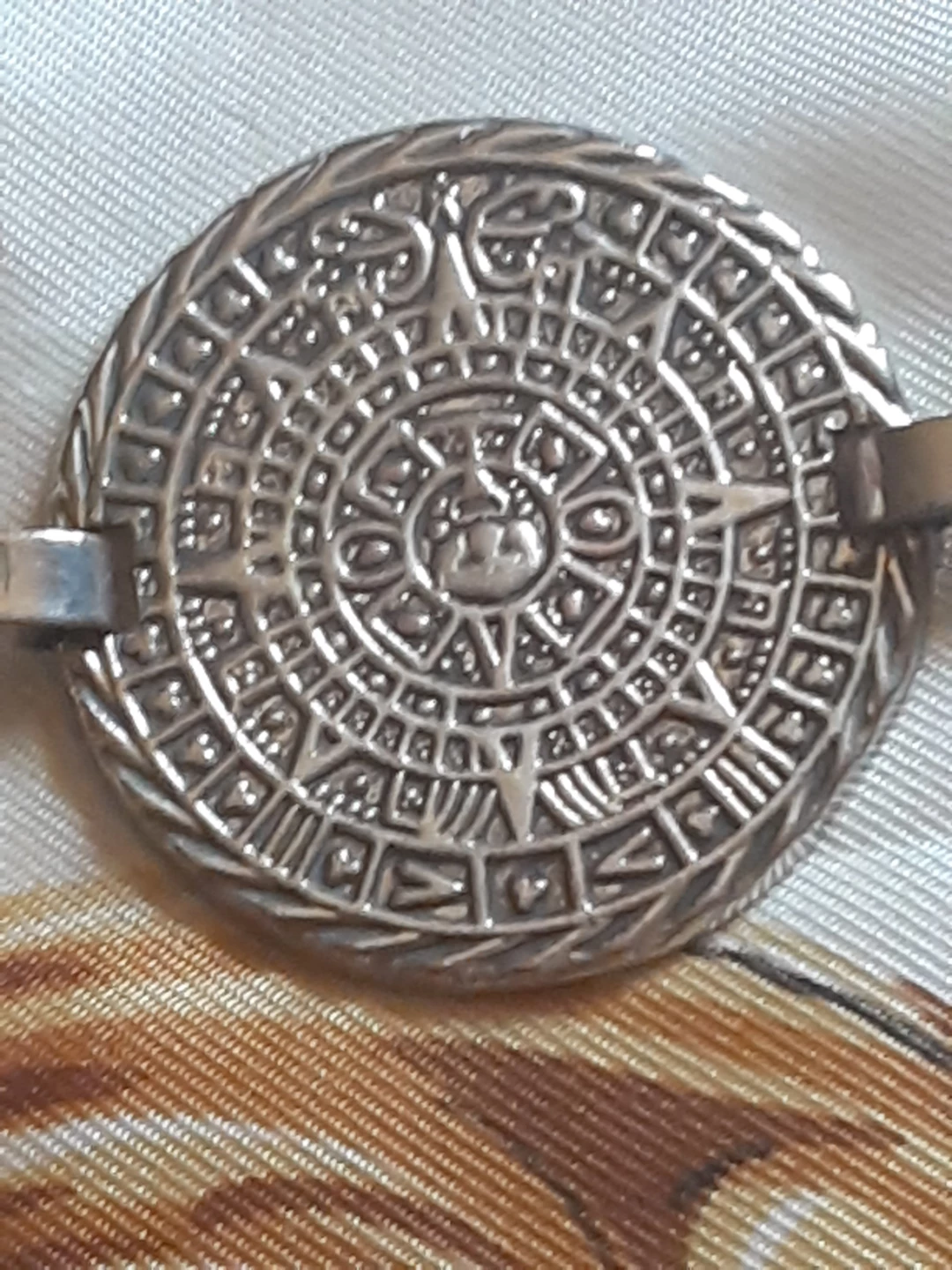 Sterling Silver Aztec Calendar Bracelet - photo 2