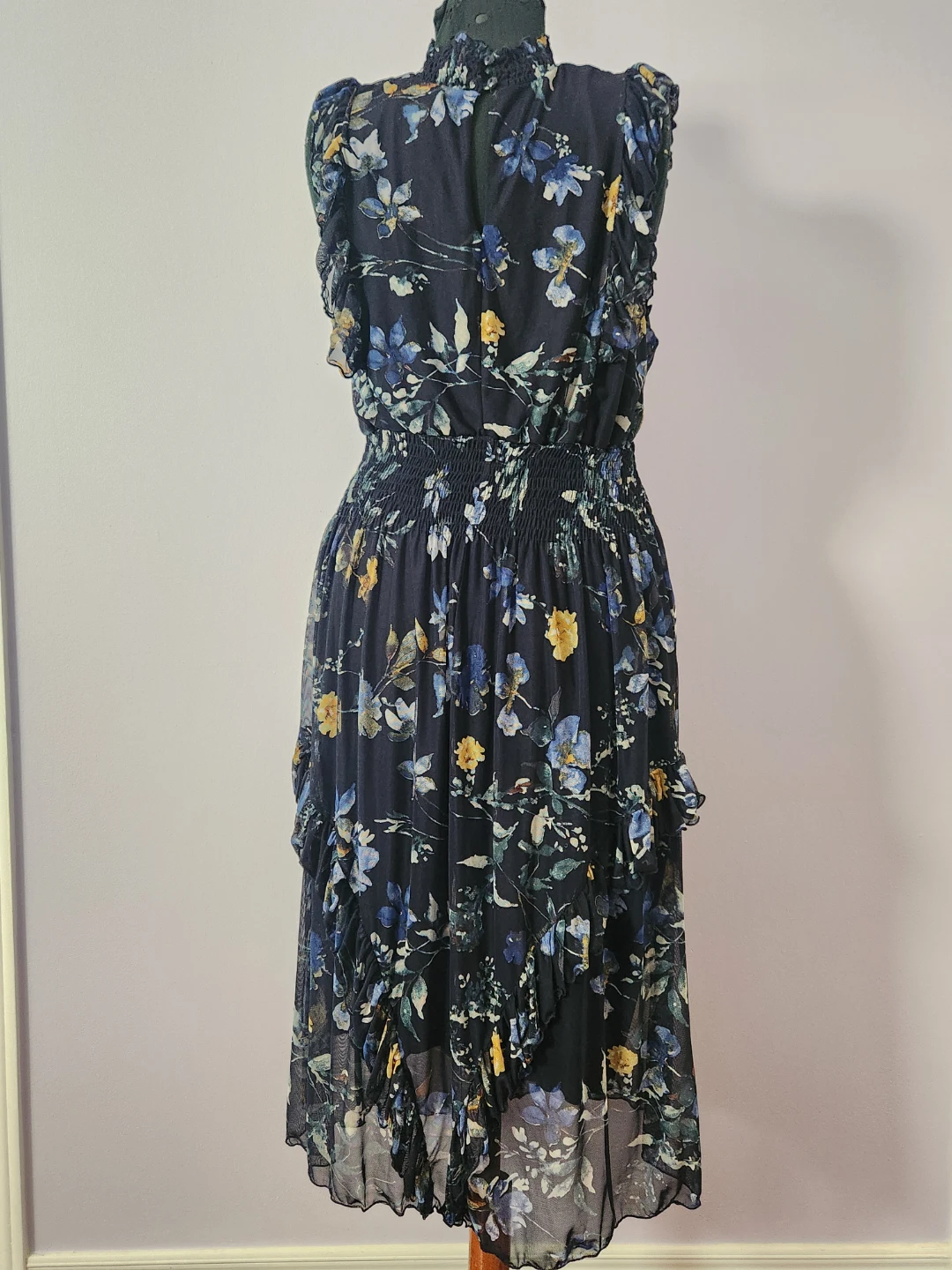 Kate and Lily Dark Navy Blue Floral Print Dress Size 14 - photo 4