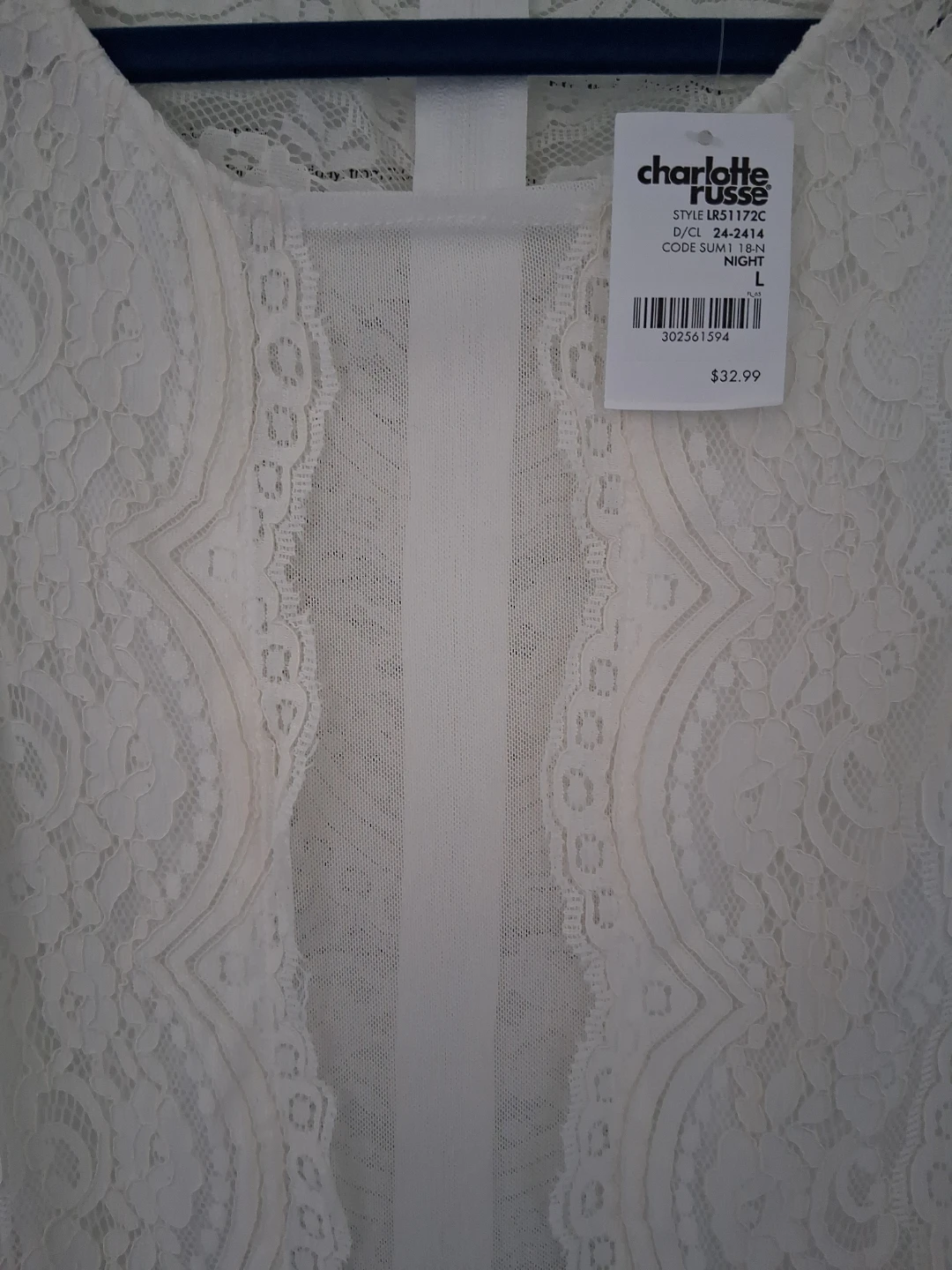 Charlotte Russe Ivory Lace Romper - Size L - photo 4