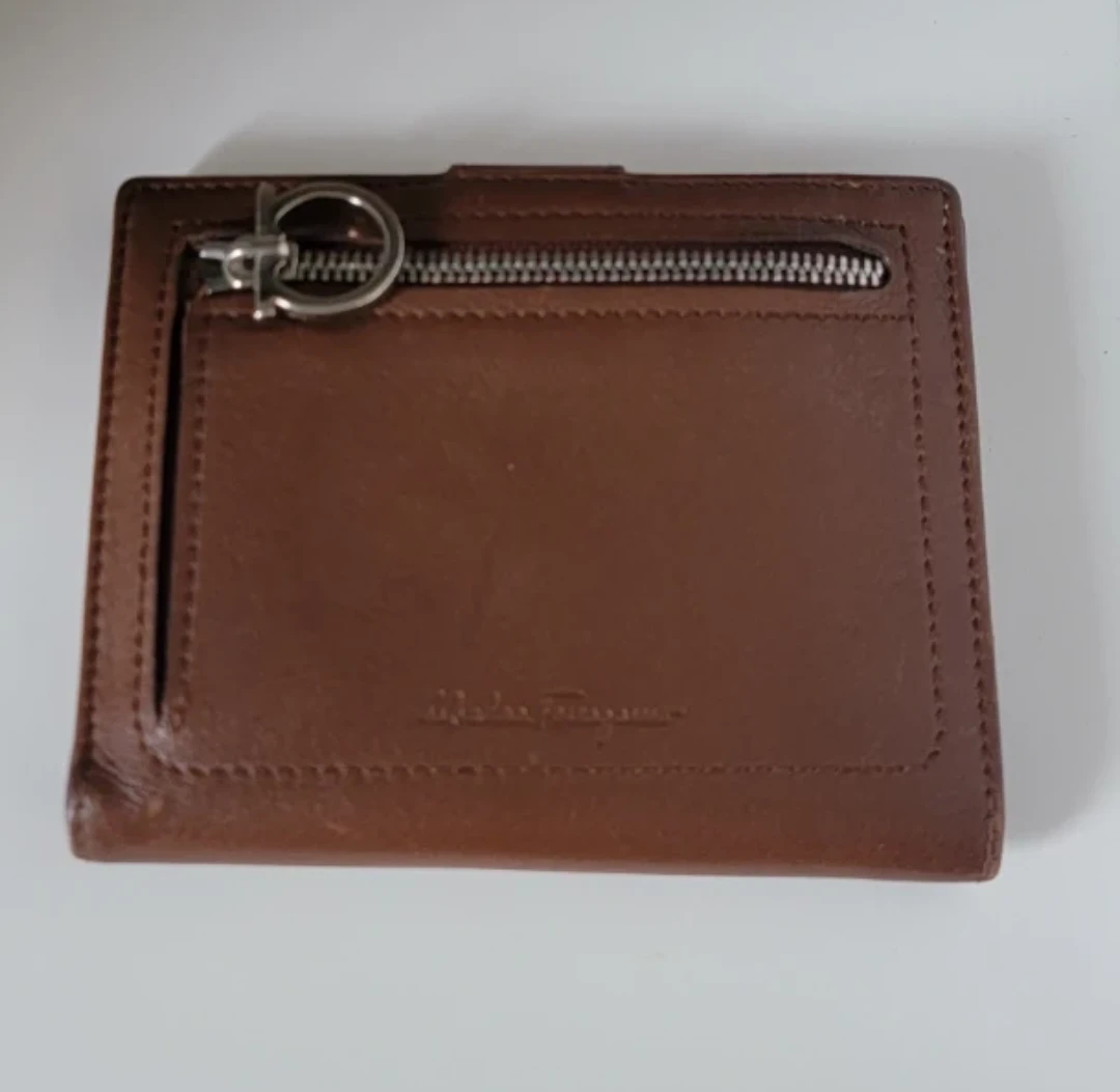 Salvatore Ferragamo Brown Leather Bi-Fold Wallet