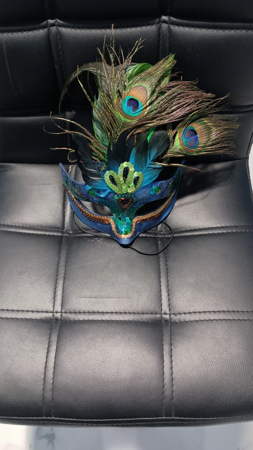 Masquerade Mask with Peacock Feathers
