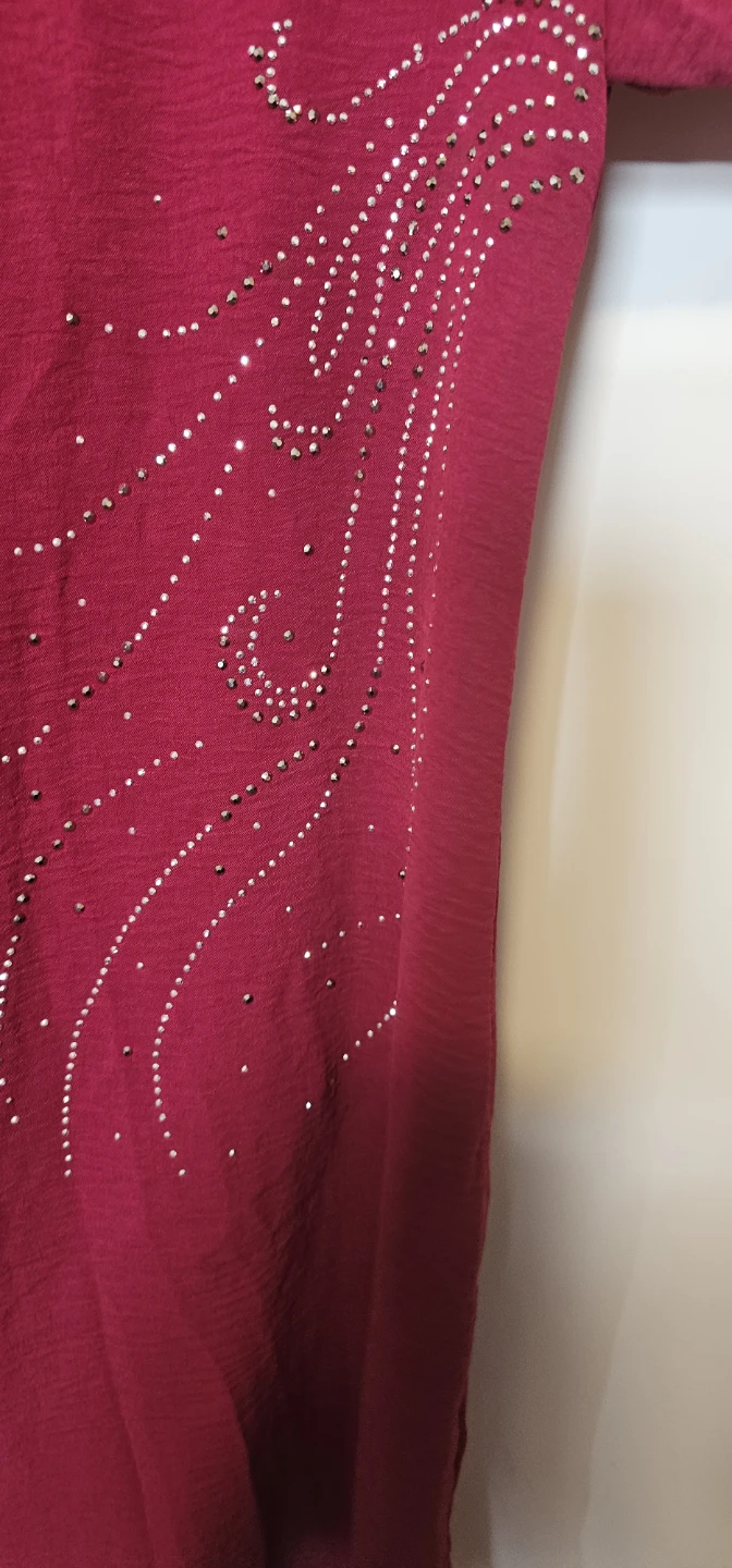 Maroon Rhinestone Detail Shirt - photo 3