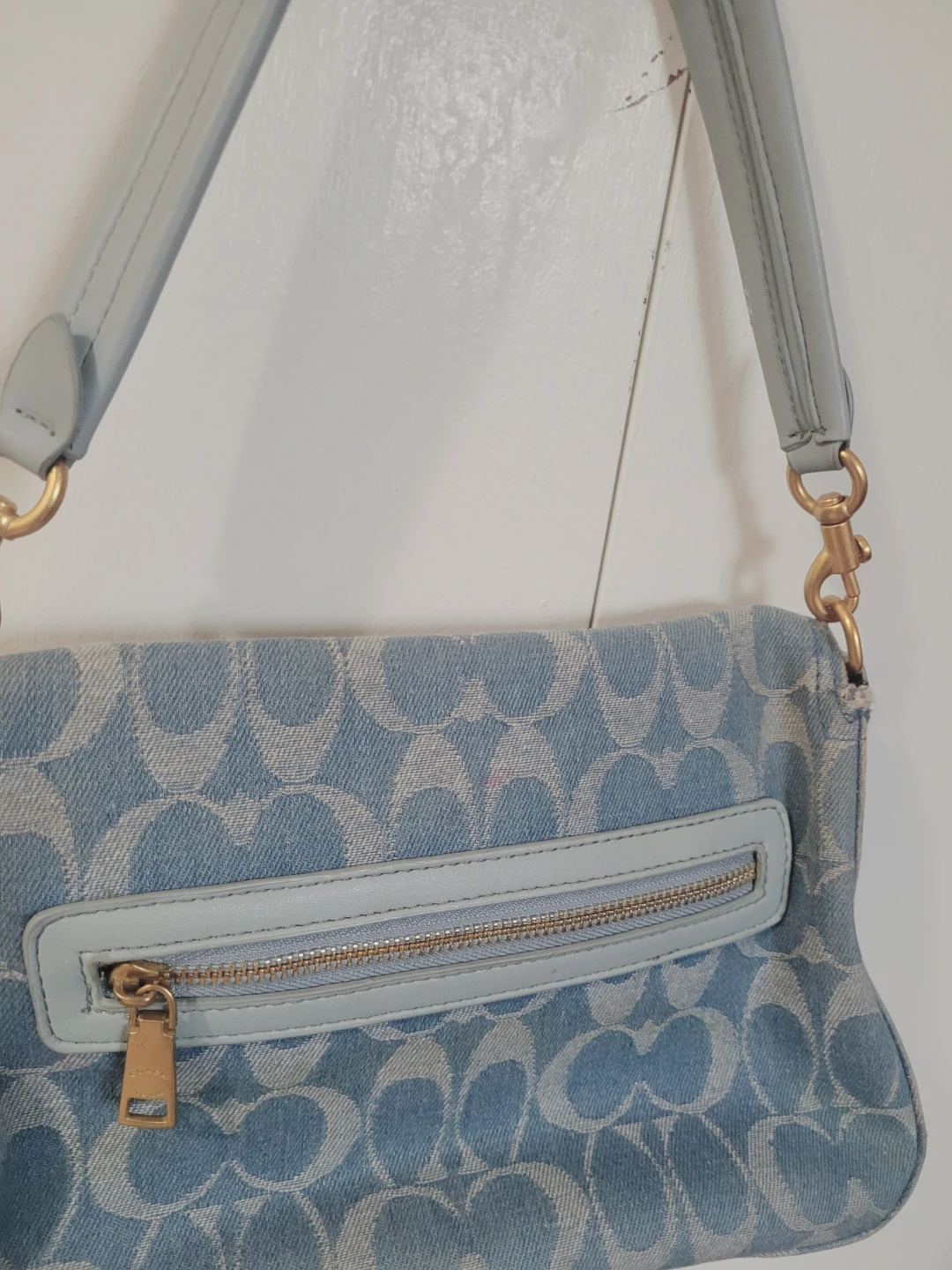 Coach Denim Monogram Shoulder Bag - photo 4
