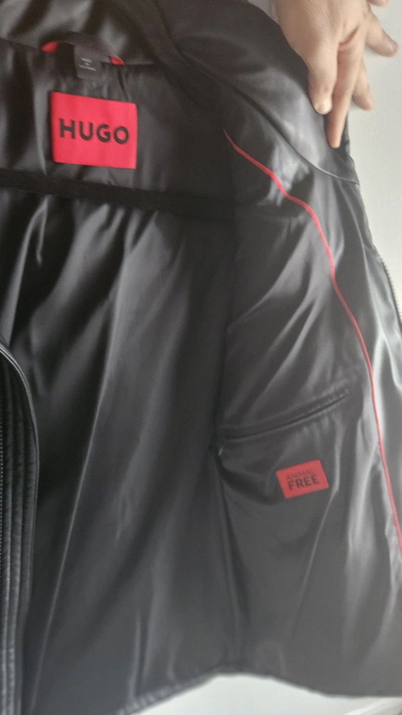 HUGO Black Faux Leather Puffer Jacket - photo 5