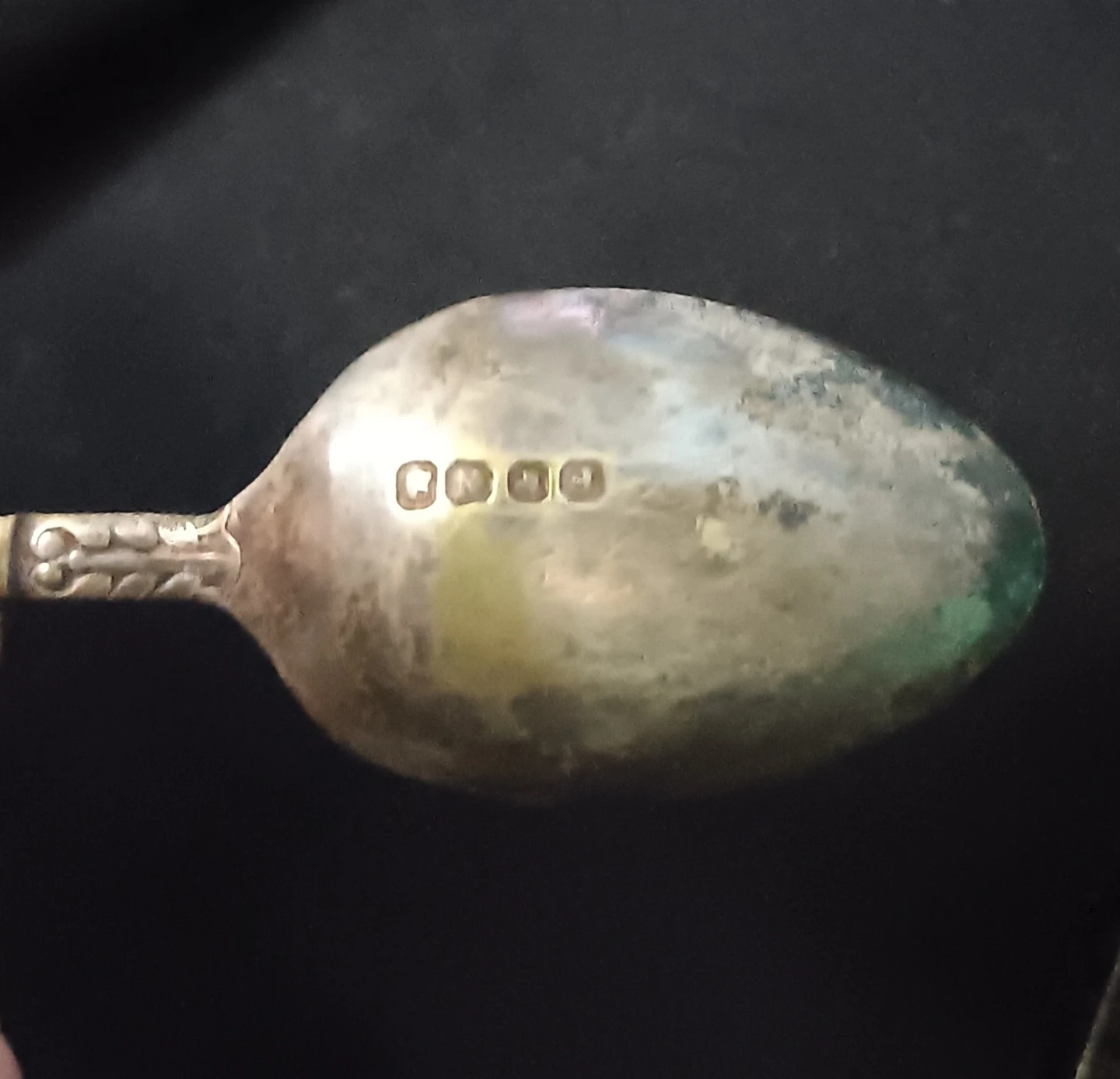 Antique Silver Spoons Set with Display Case - photo 3