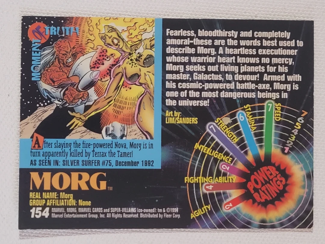 Marvel Cards Morg Super-Villains Trading Card 1994 - photo 2