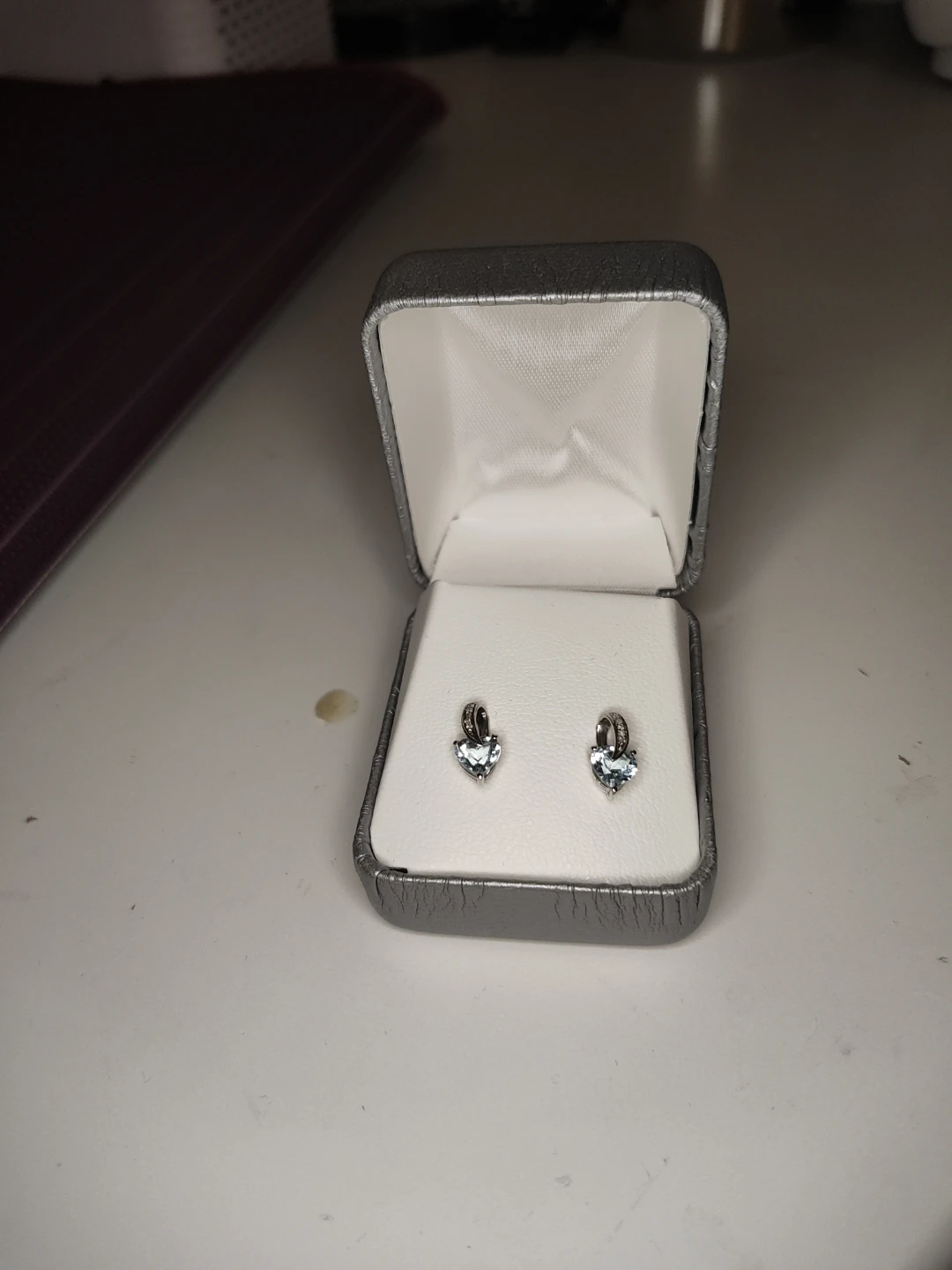 Heart Cut Aquamarine Sterling Silver Earrings