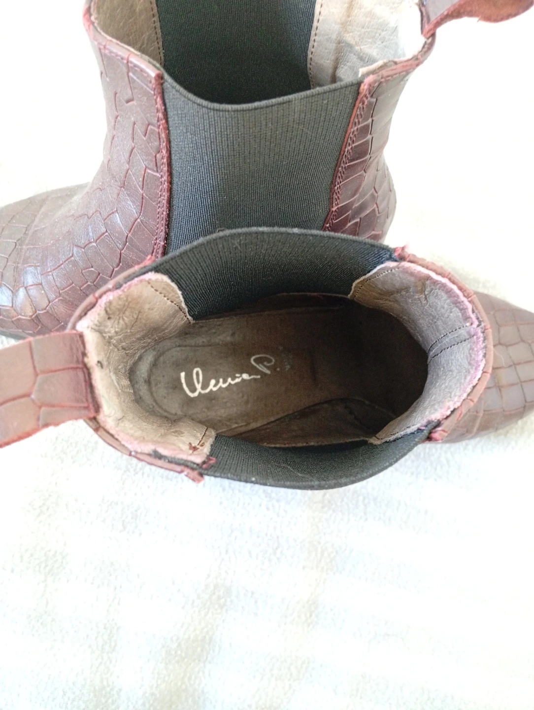 Brown Croc Embossed Chelsea Boots - Size 38 - photo 4