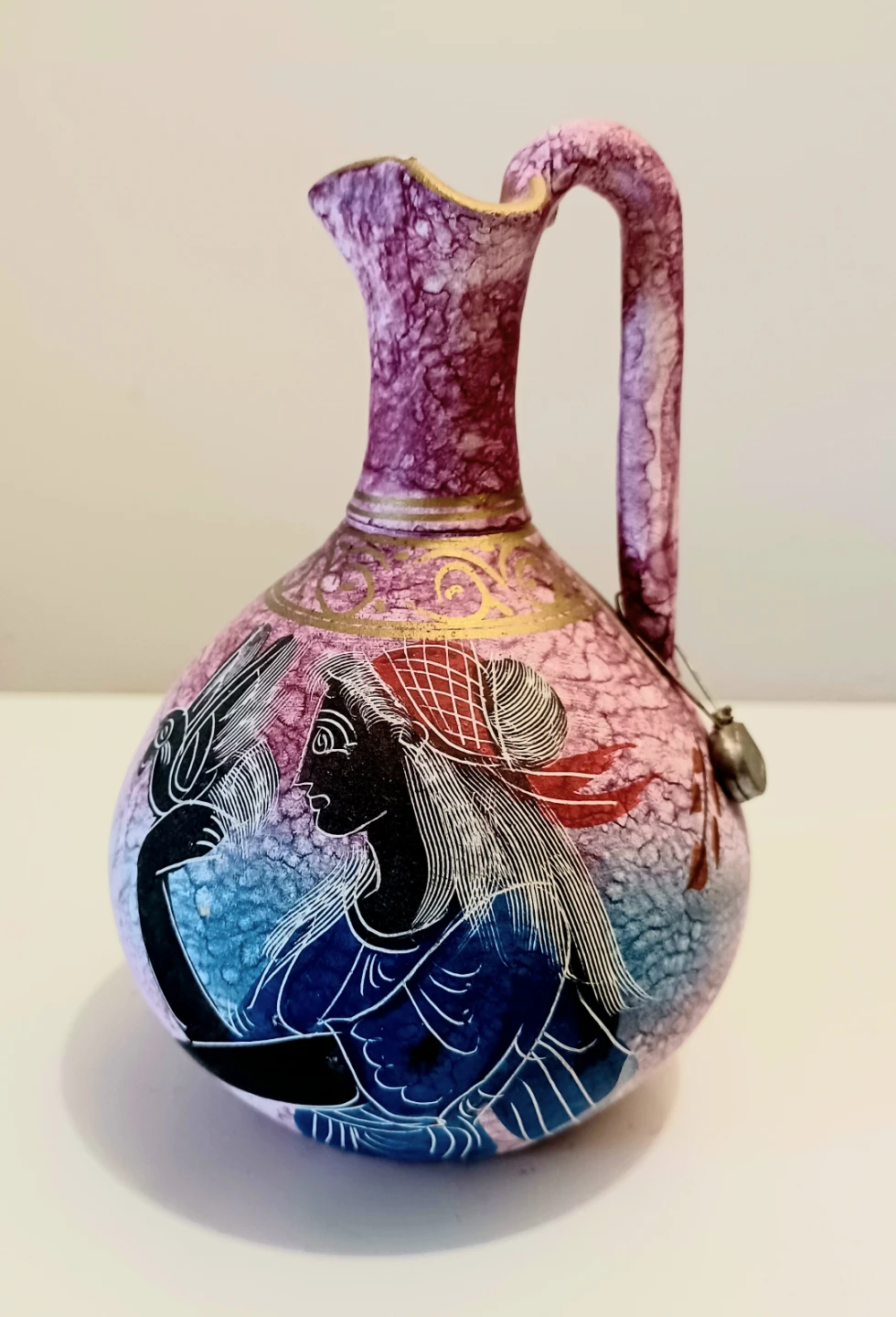 Greek Hand Crafted Pottery Pitcher