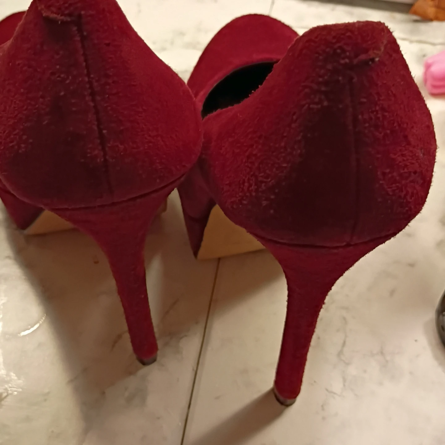 Bakers Red Suede Platform Heels - photo 3