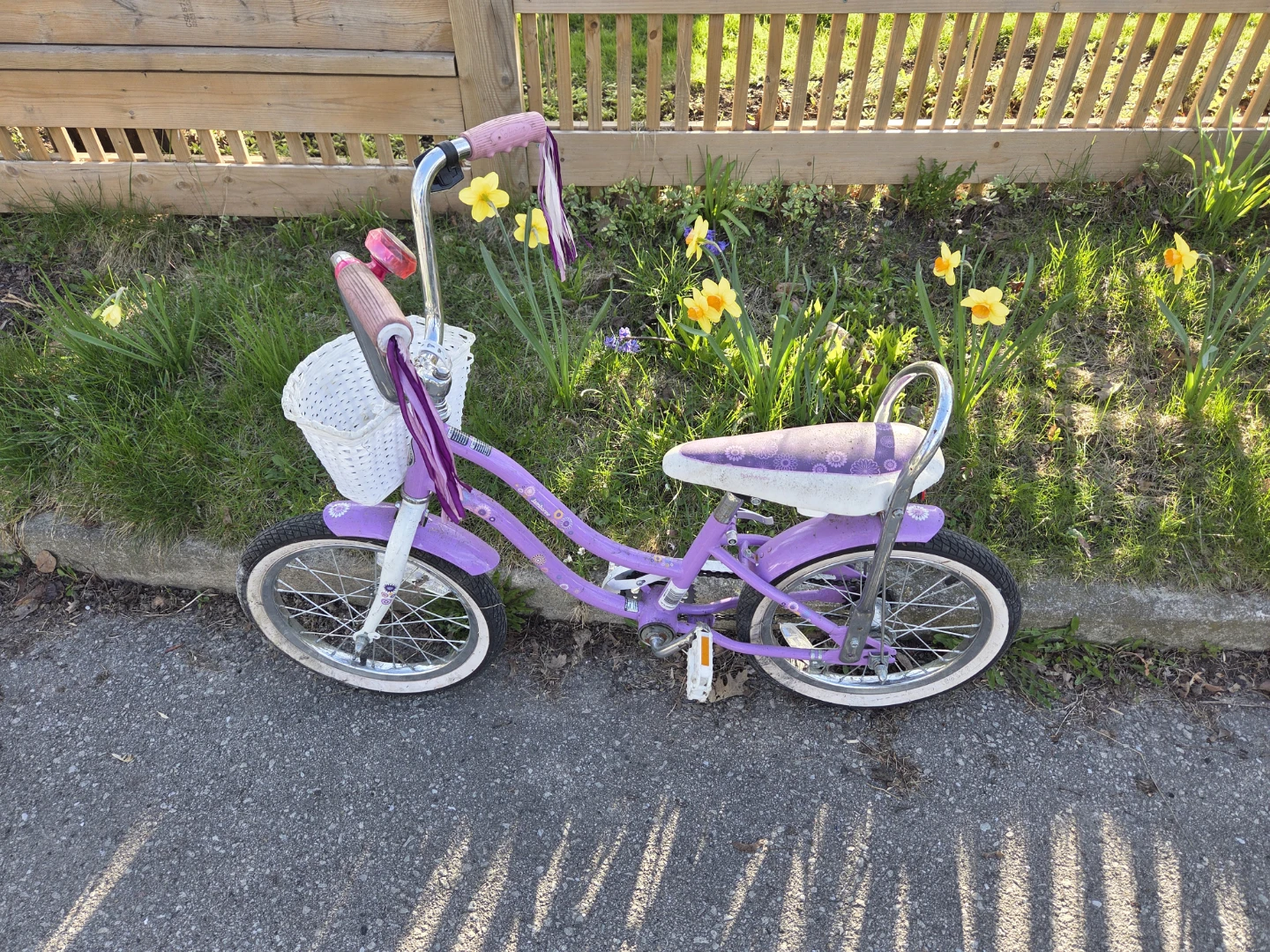 Kids Purple Bicycle with White Basket