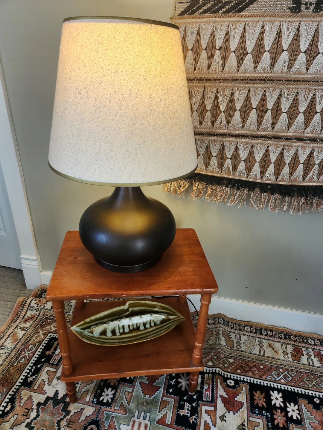 VINTAGE Dark Brown METAL GLOBE Table Lamp - photo 3
