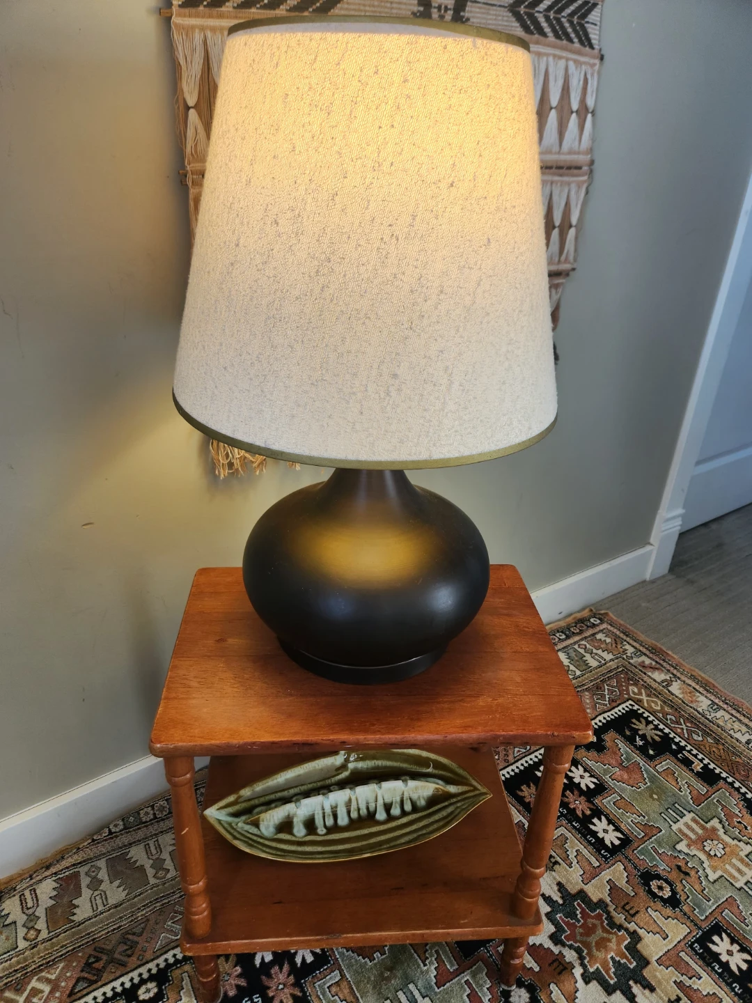 VINTAGE Dark Brown METAL GLOBE Table Lamp - photo 5