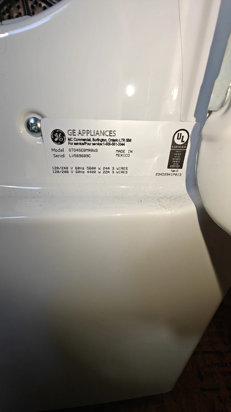 GE Appliances Dryer GTD45EBM0RW5 - photo 4