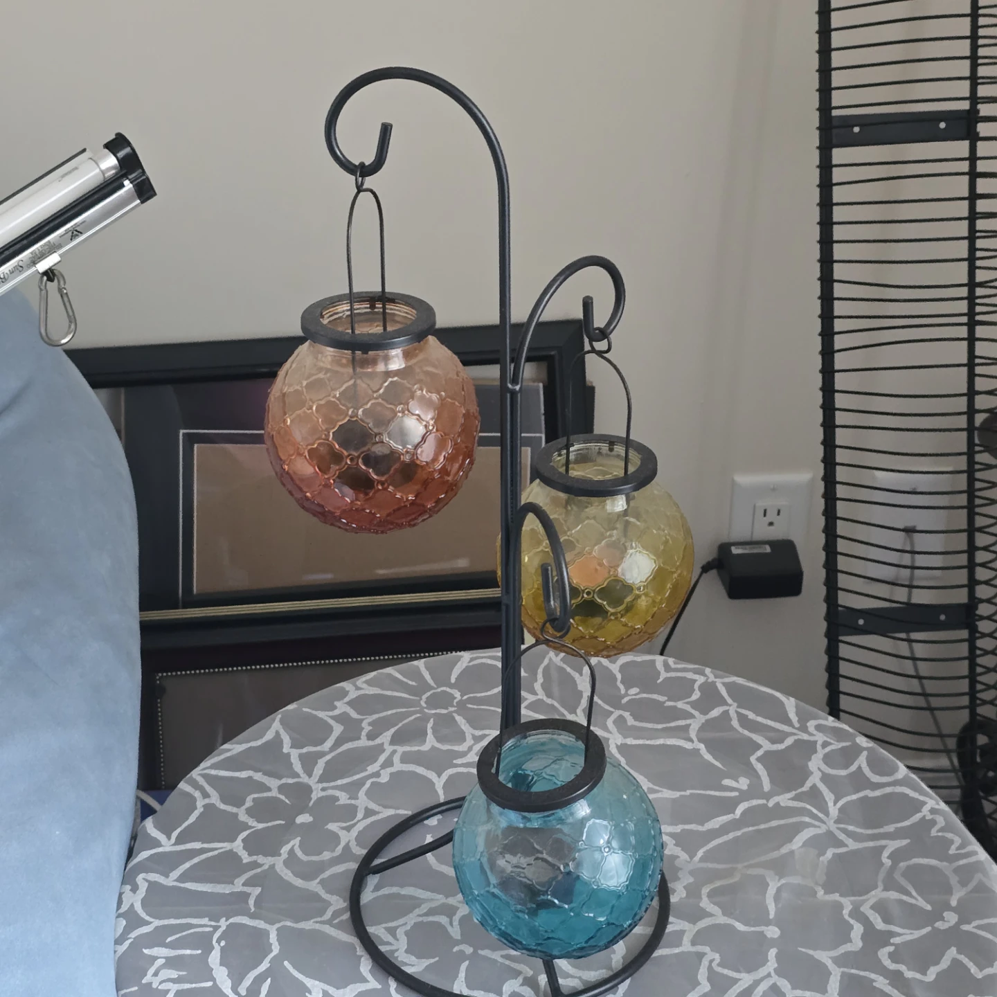 3-Tier Glass Lantern Candelabra