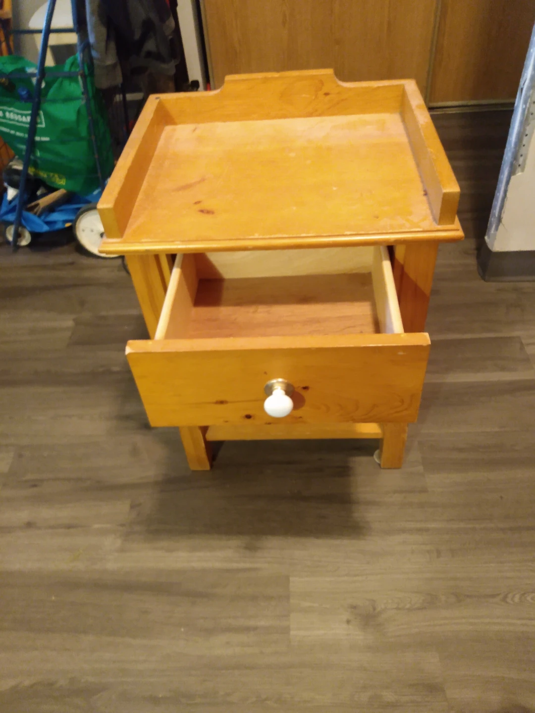 Wooden end Table with Drawer - photo 3