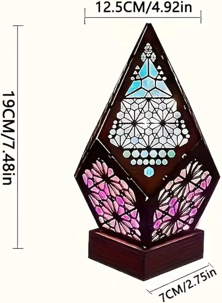 Bohemian Geometric LED Projection Lamp USB Colorful Night Light - photo 3
