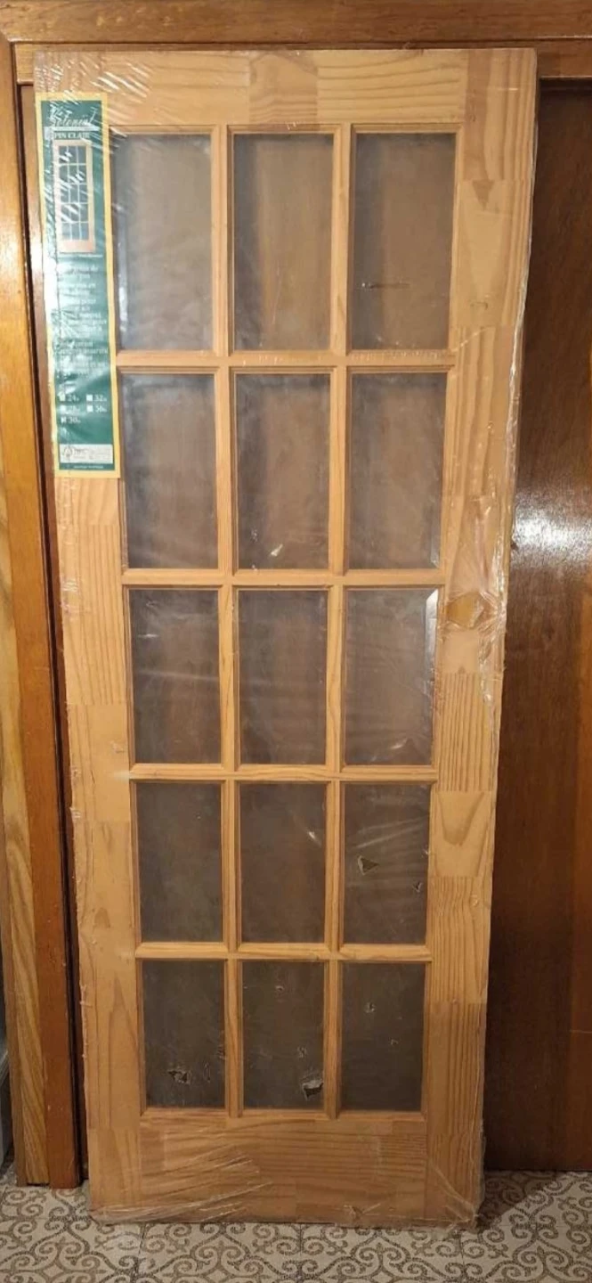 30 " Colonial French Bevelled Glass Door - Clear Pine