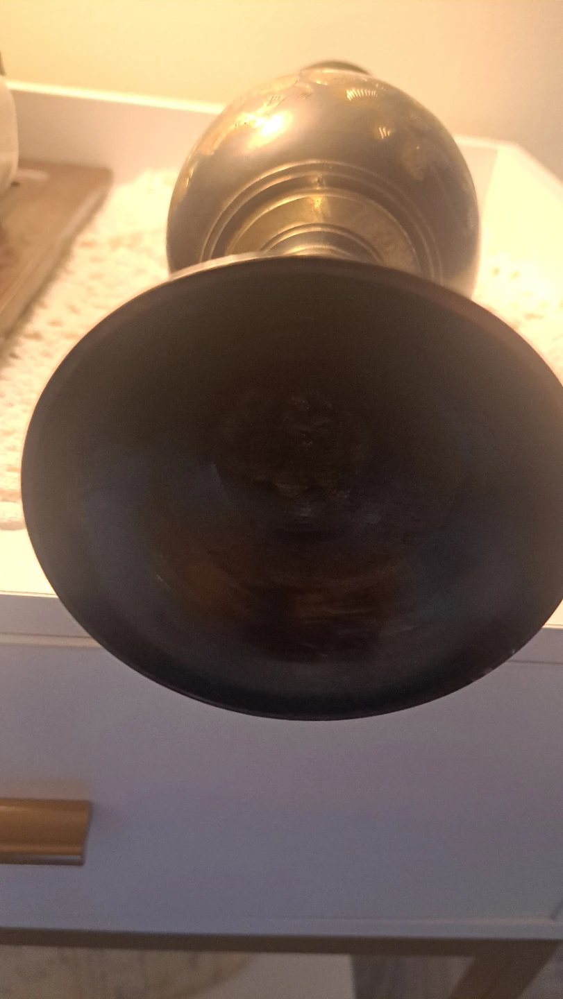 Brass Vase with Floral Etching - photo 5