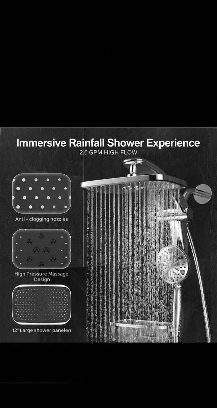 Razimo Rain Shower Head Combo with Magnetic Dock