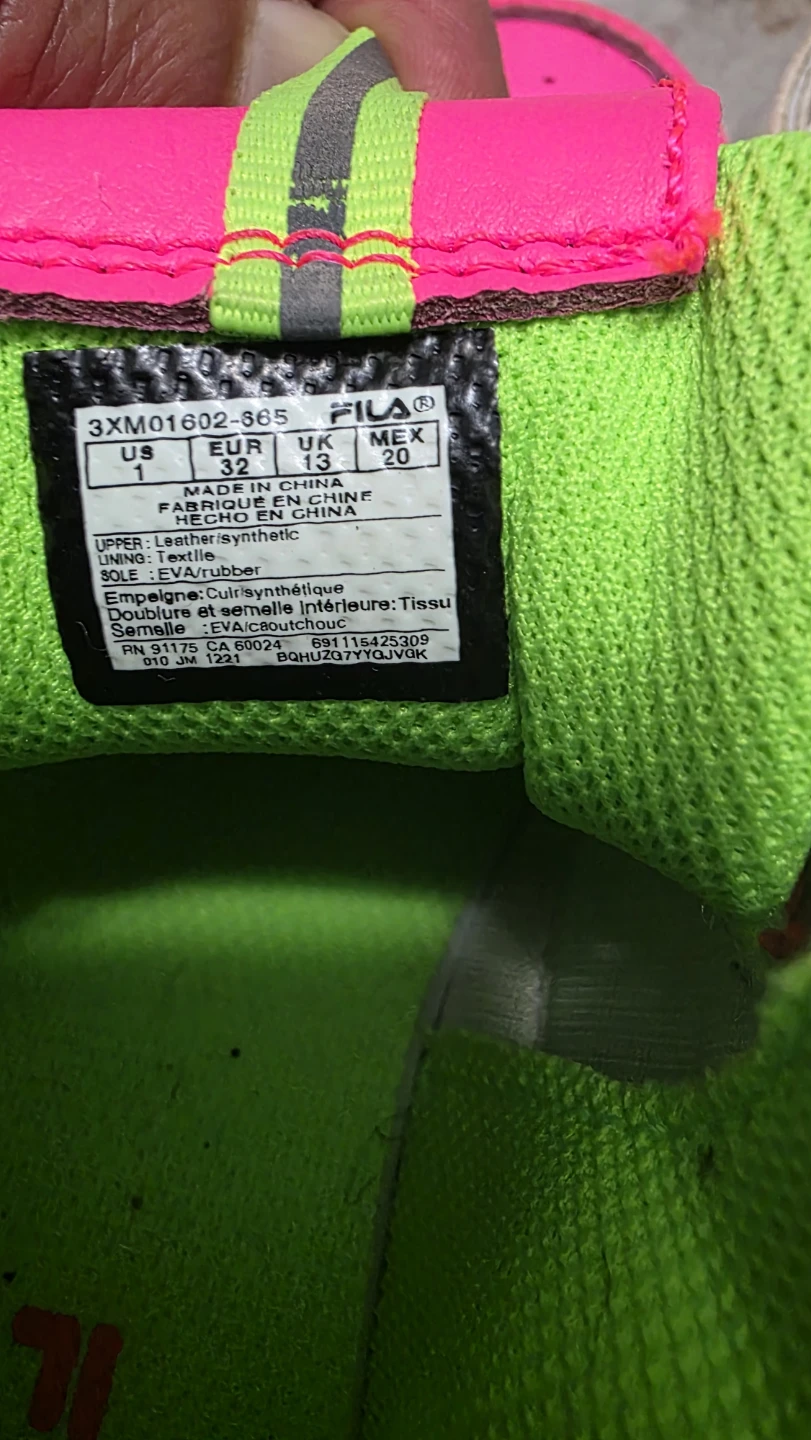 Fila Kids Pink & Lime Green Athletic Shoes & White Butterfly - photo 2