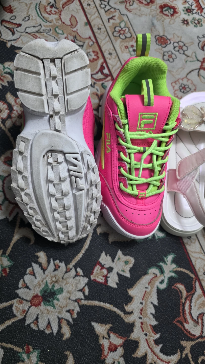Fila Kids Pink & Lime Green Athletic Shoes & White Butterfly - photo 5