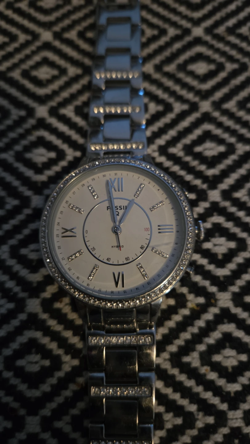 Fossil Q Hybrid Stainless Steel Watch with Crystals