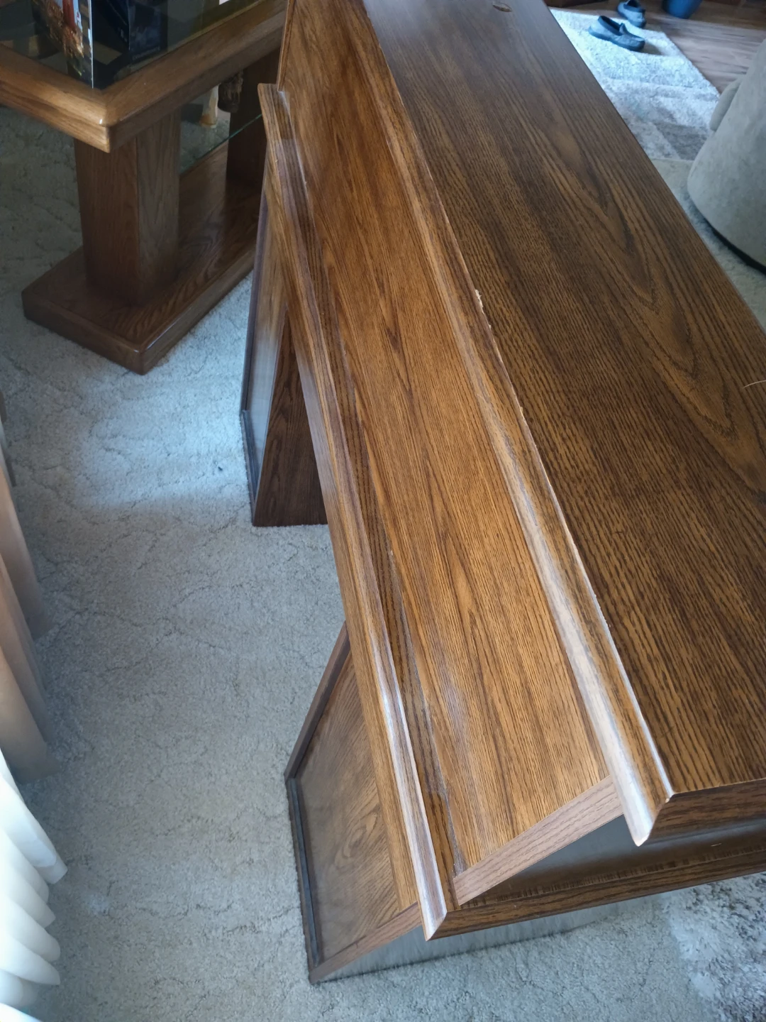 Vintage Oak Roll Top Desk with Drawers - photo 3