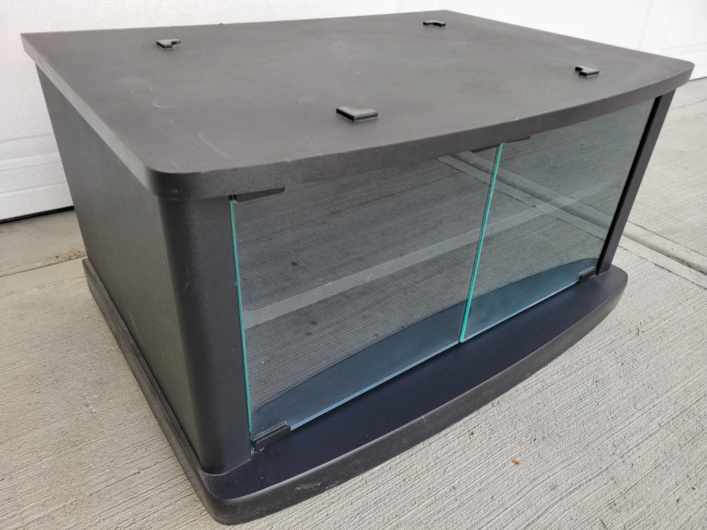 Black TV Stand with Glass Doors - photo 2