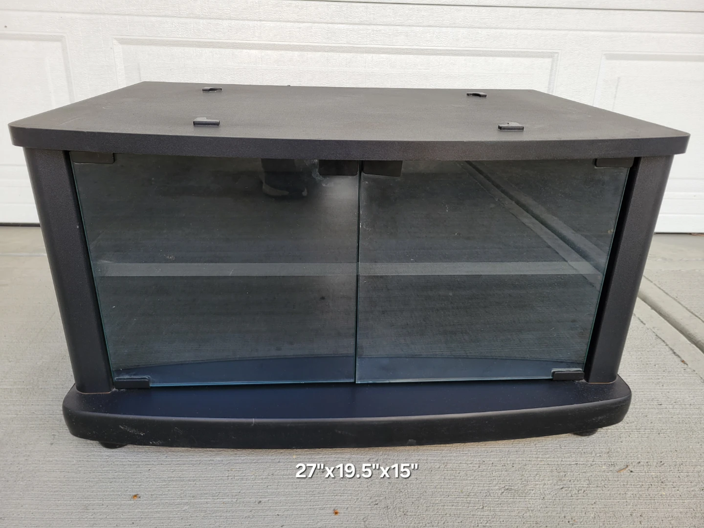 Black TV Stand with Glass Doors - photo 3