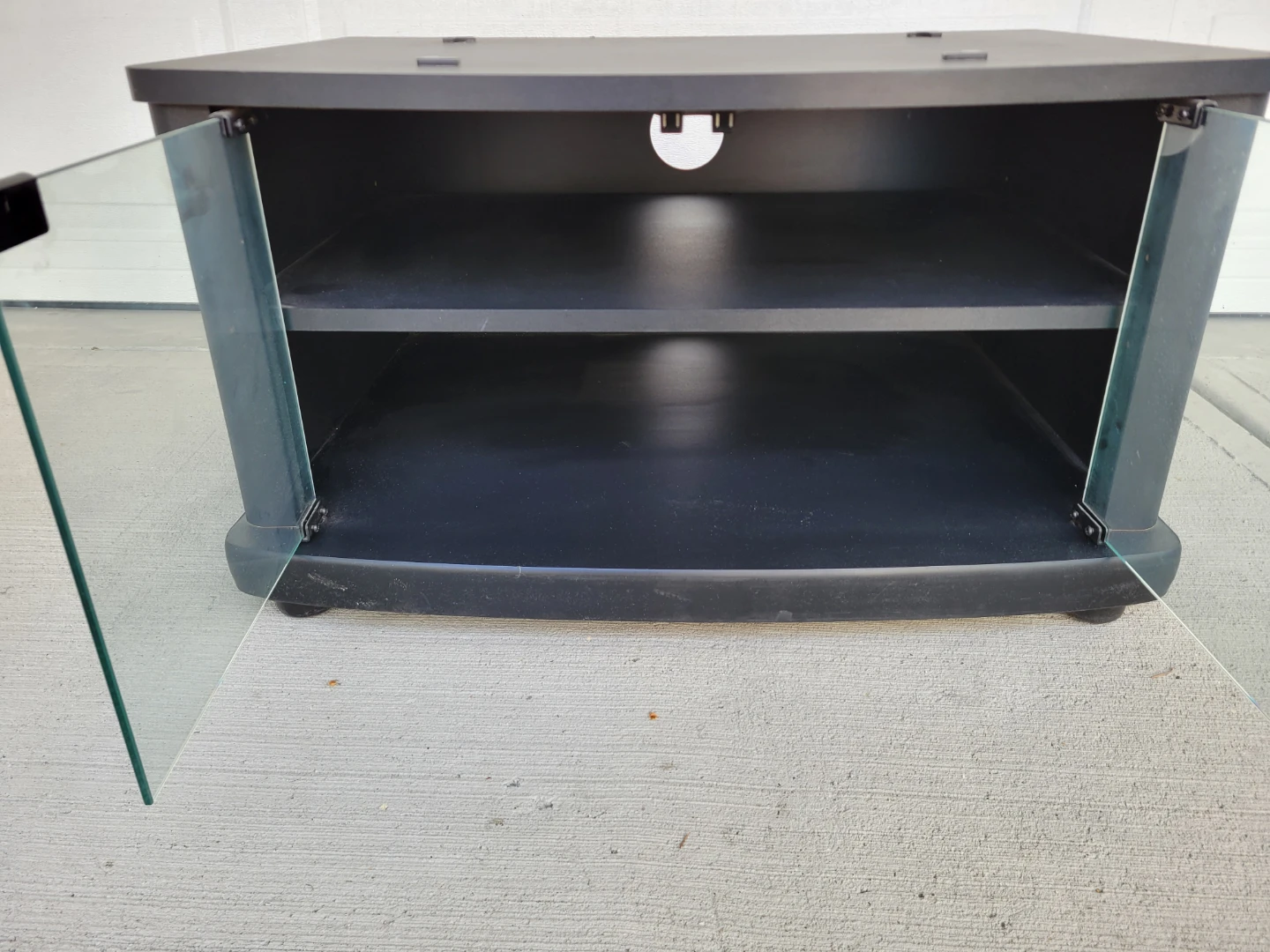 Black TV Stand with Glass Doors - photo 5