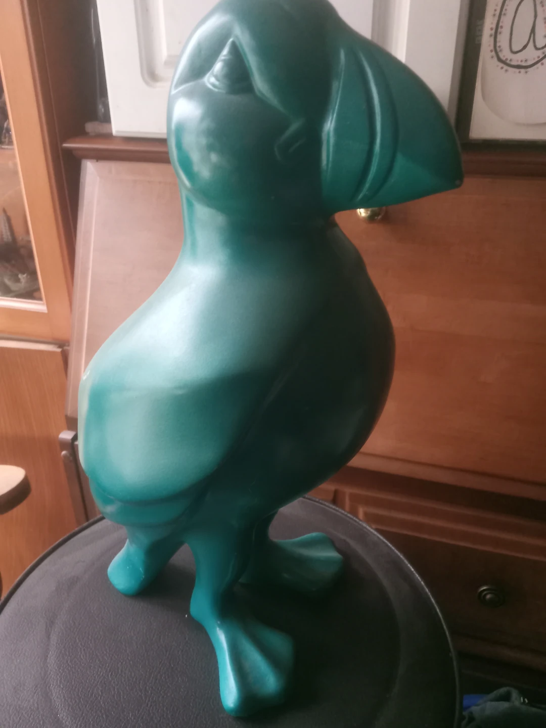 Teal Puffin Figurine