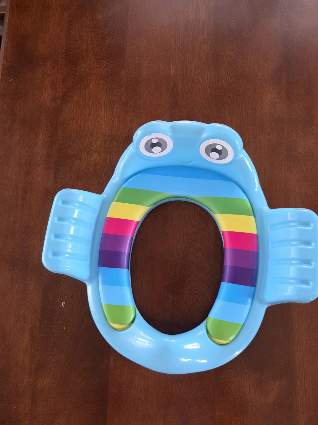 Blue Toddler Potty Training Seat with Rainbow Stripes