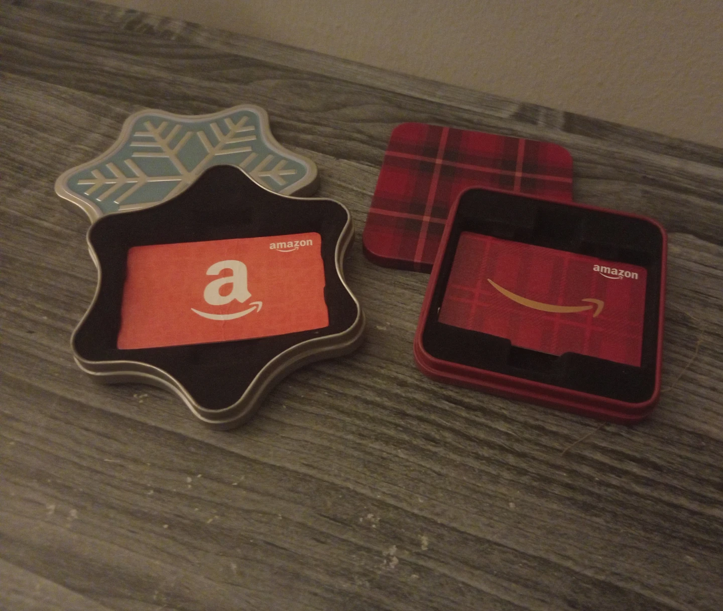 2 Gift Card Decorative Tins