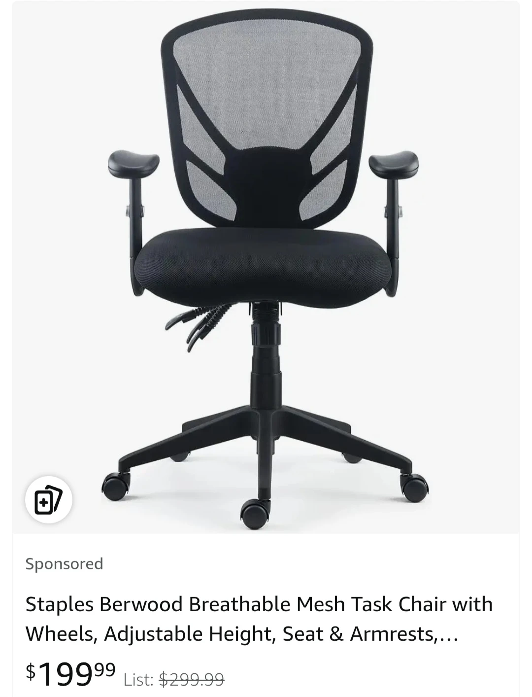 Staples Berwood Breathable Mesh Task Chair - photo 2