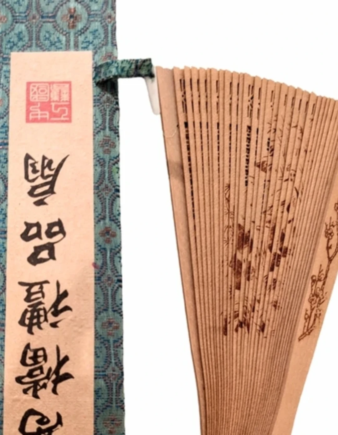 Vintage 1950s Japanese Fan & Case  Love Letter Calligraphy MCM - photo 3