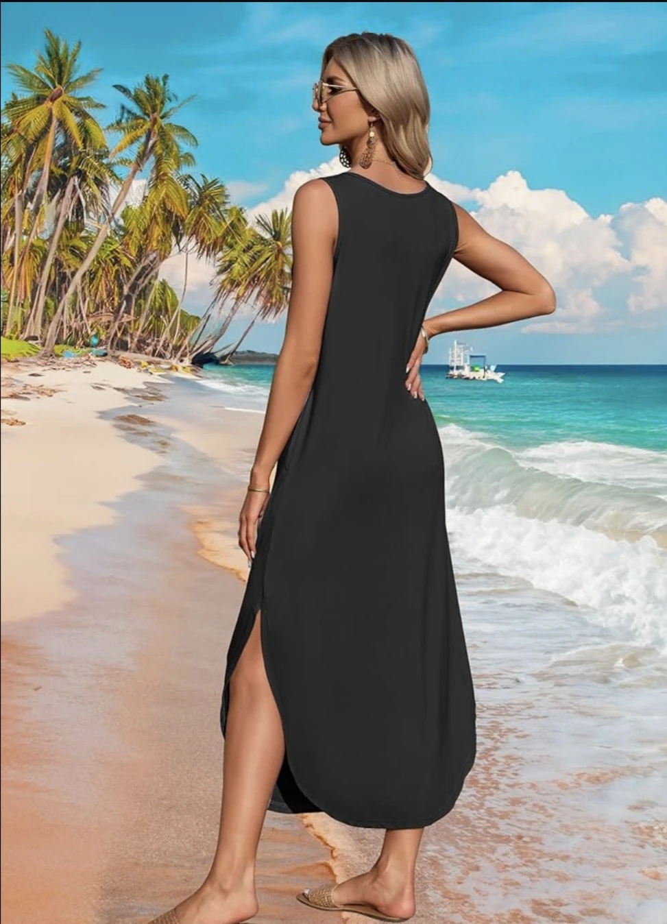 MISFAY Women's Summer Maxi Dress Sleeveless Casual Loose - photo 3