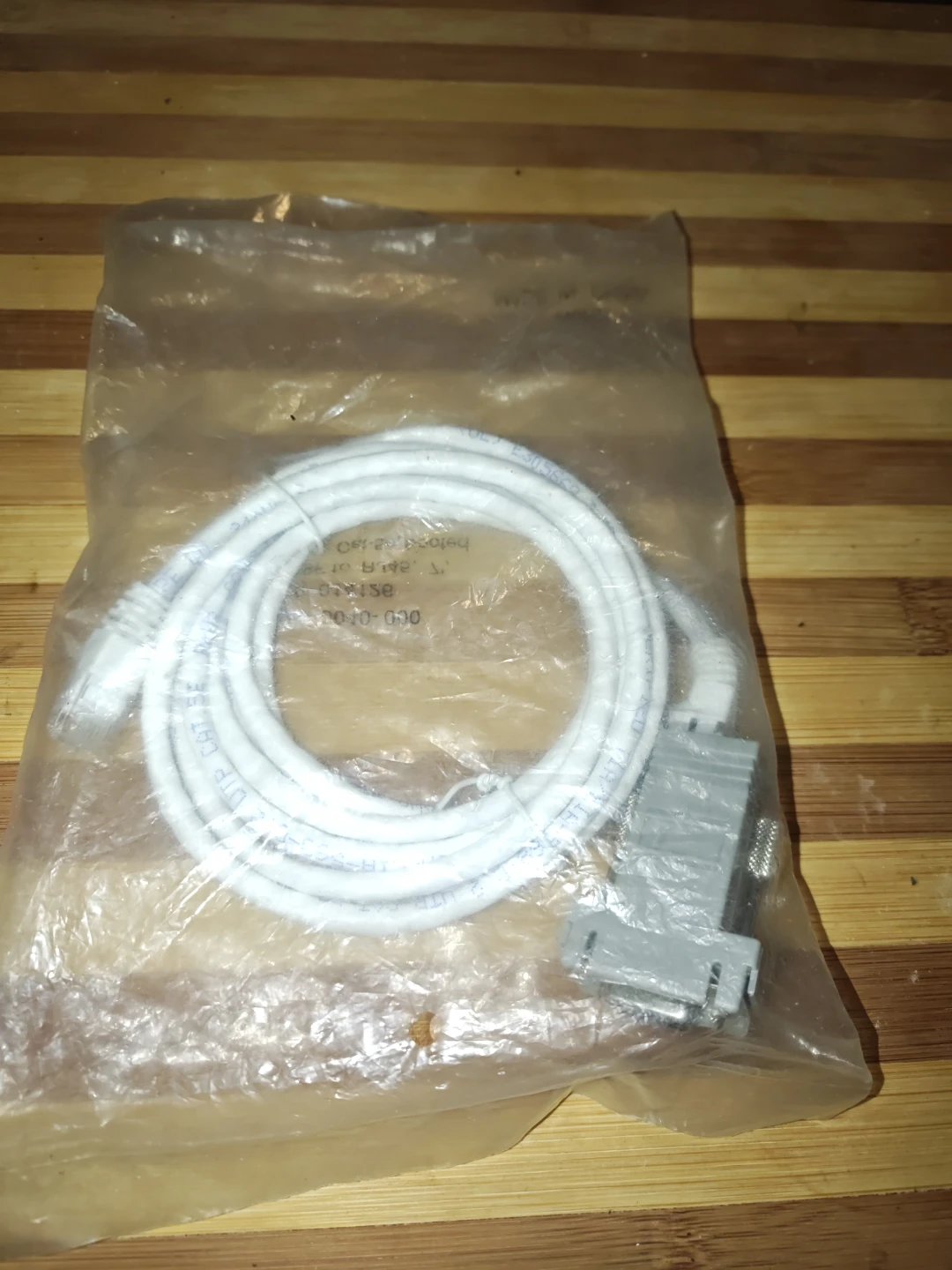 1 White Network Cable with RJ45 and DB9 Connectors