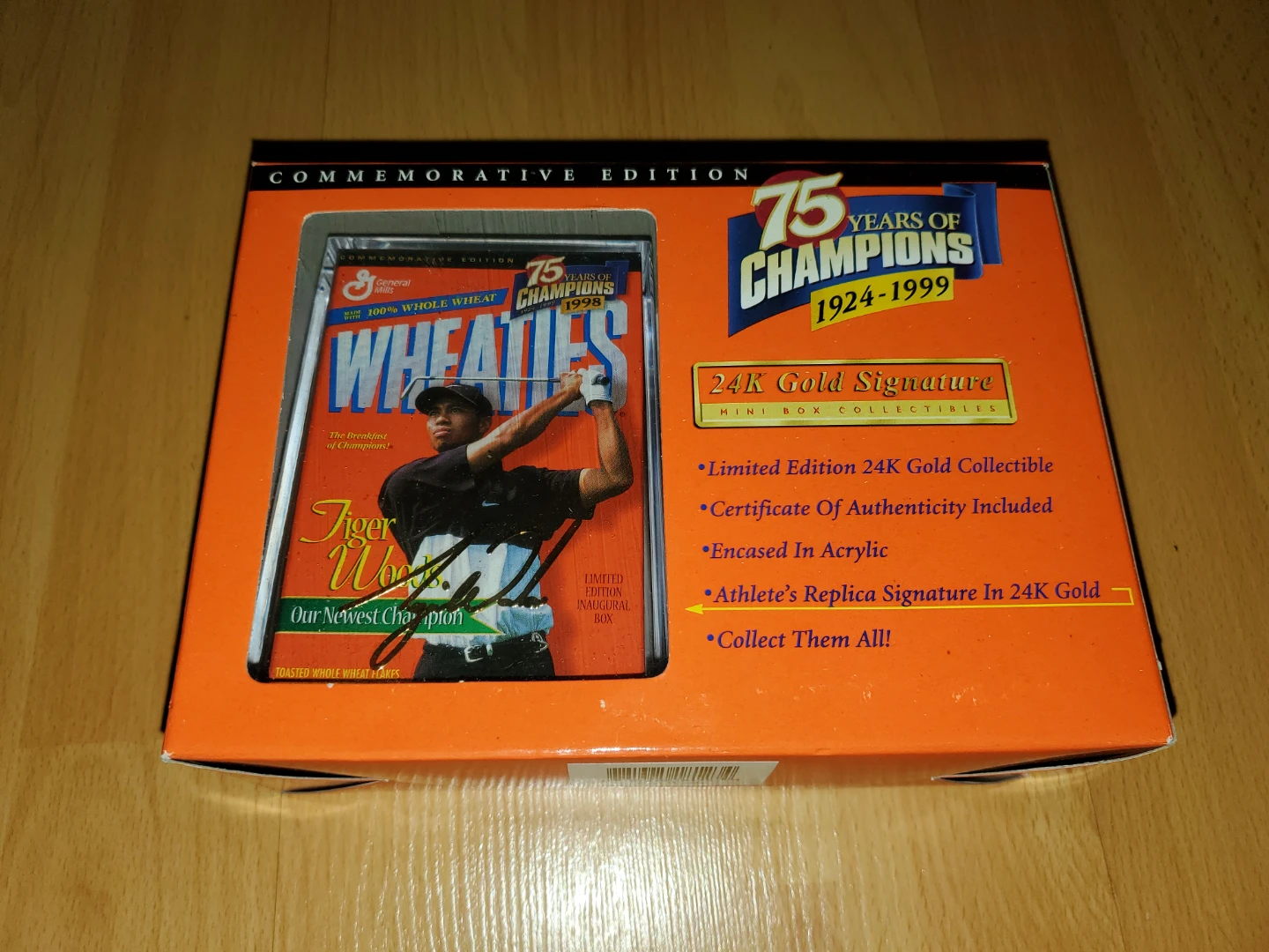 1999 Tiger Woods Wheaties 75th Anniversary Collectors Box