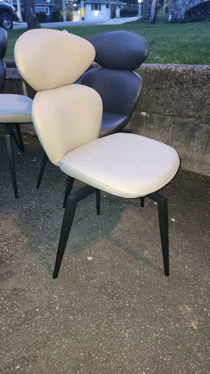 Set of 6 Modern Accent Swivel Chairs - Grey and White - photo 5