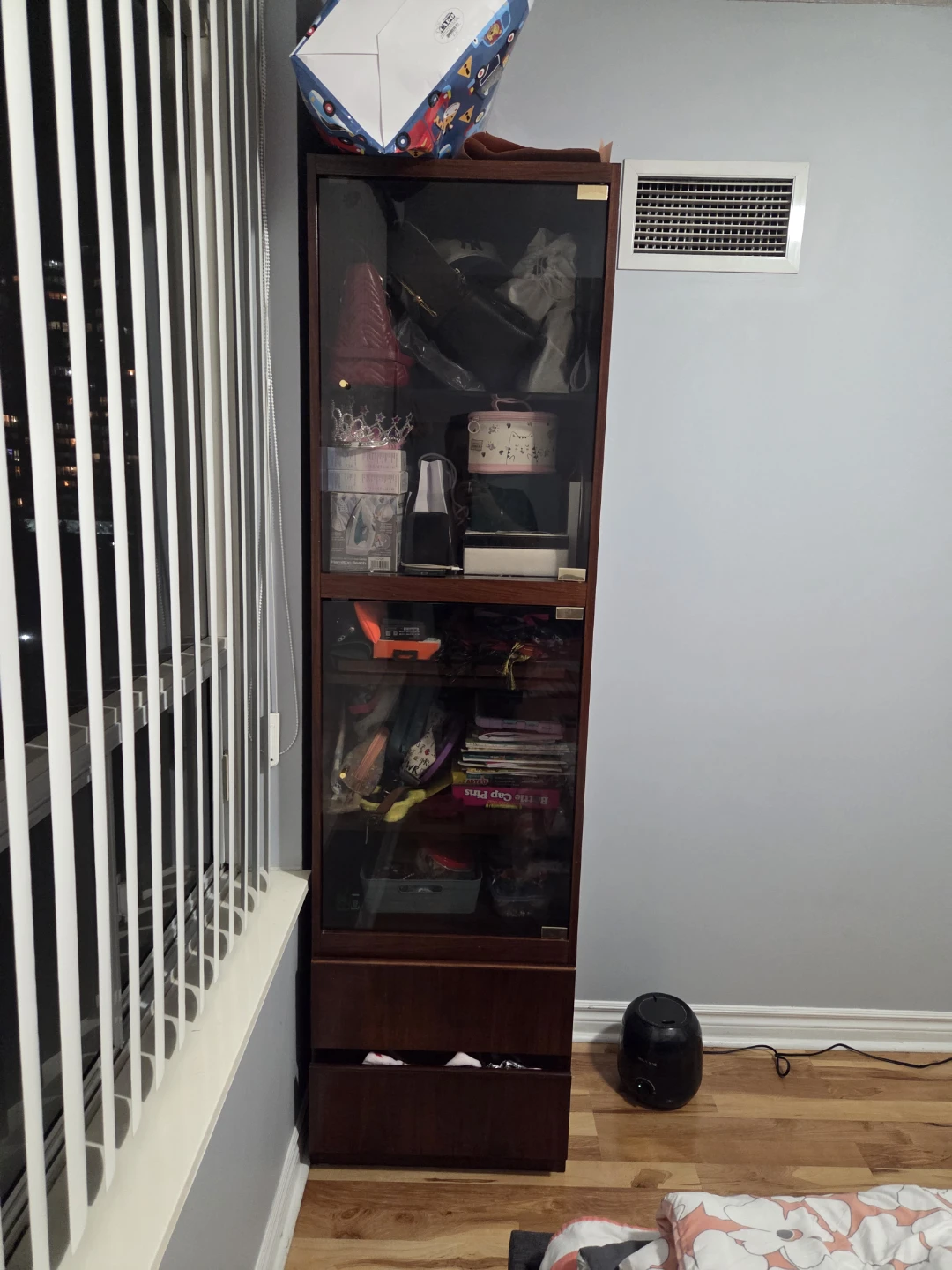 Wooden Display Cabinet with Glass Doors