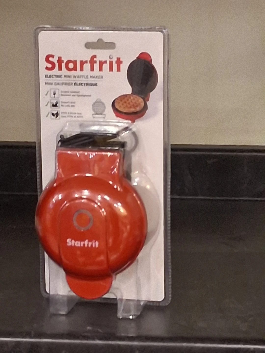 Starfrit Electric Mini Waffle Maker Red