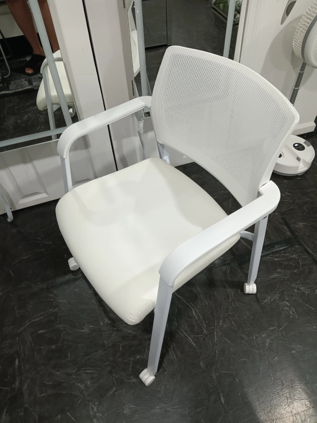 White Office Chair with Wheels